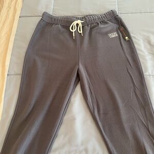 No Boundaries Gray Track Pants with Elastic Waistband and Tapered Legs